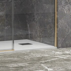 Porta doccia 130 cm oro spazzolato altezza 200h | KLA4000G - KAMALU