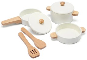 Set di stoviglie in legno per bambini - bianco