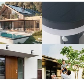 Lampada da parete solare LED SOLARIS3 5,5W 3,7V 4000K IP44 con sensore