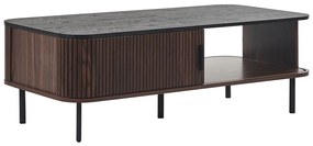 Tavolino da caffè legno scuro e nero 120 x 60 cm JOSE Beliani