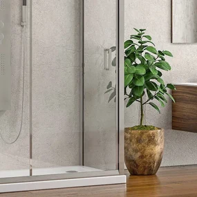 Kamalu - Box doccia 3 lati 80x100x80 apertura scorrevole vetro trasparente K410NS