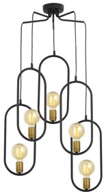 Jupiter 1819 - PI5 E27 - Lampadario a sospensione con filo PONTI 5xE14/40W/230V nero