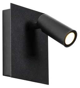 Lampada da parete per esterni moderna nera con LED IP54 - Simon