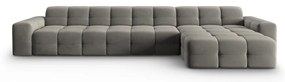Divano angolare in velluto grigio (angolo destro) Kendal - Micadoni Home
