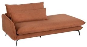 Divano Chaise Longue Marrone Legno Ferro Foam 210 x 100 x 90 cm