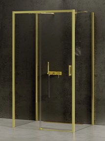New Trendy Prime Light Gold box doccia 100x100 cm quadrato oro lucida/vetro trasparente K-1103