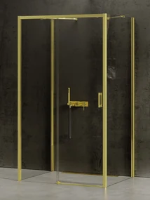 New Trendy Prime Light Gold box doccia 100x100 cm quadrato oro lucida/vetro trasparente K-1103