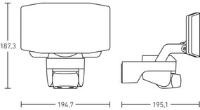 Steinel 090012 - Riflettore LED con sensore LED/14,3W/230V 3000K IP54 antracite
