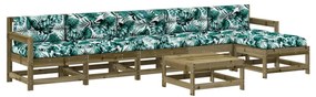 Set divani da giardino 7pz con cuscini legno impregnato di pino