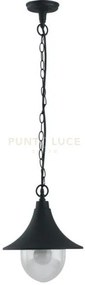 Sospensione pavia neroa 1 luce attacco e27 ip44 26x98cm in alluminio