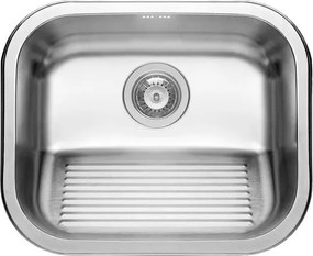 Lavello sottotop 1 vasca in inox argento PYRAMIS Laundry L 45 x L 55 cm