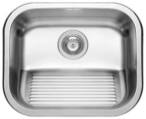 Lavello sottotop 1 vasca PYRAMIS Laundry inox L 45 x L 55 cm argento