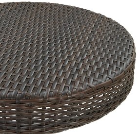 Tavolo da giardino marrone 60,5x106 cm in polyrattan