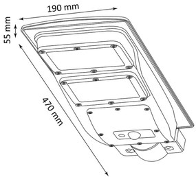 Lampada stradale solare LED con sensore STREET 2xLED/6W/3,2V IP65 + +TC