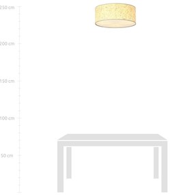 Plafoniera Minimal 3 Luci Drago In Acciaio Bianco E Beige Effetto Sughero