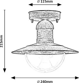 Brilagi - Plafoniera da esterno MOLDE 1xE27/60W IP44 bronzo/patina