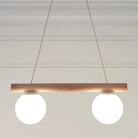 Lampadario a cavo WOODSTOCK 2xE27/15W/230V legno/crema
