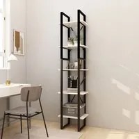 Libreria a 5 Ripiani Bianca 40x30x175 cm in Legno di Pino cod mxl 16338