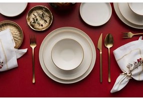 Set da tavola 16 pezzi beige/oro in porcellana