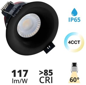 Faro LED da Incasso 8W Foro Ø75mm Nero IP65 CCT Bianco Variabile Colore Bianco Variabile CCT