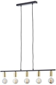 Brilliant - Lampadario a sospensione con cavo KERRY 5xE27/40W/230V nero/ottone