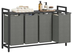 Cesto per la biancheria REX nero/grigio