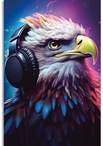 Quadro su tela – Aquila con cuffie