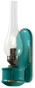 Applique Vintage Candela Ceramica Verde 1 Luce E14