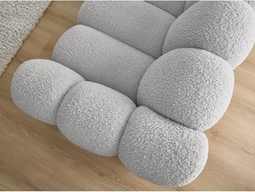 Divano grigio chiaro con rivestimento in bouclé 232 cm Hippolyte – Bobochic Paris