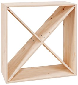 Portabottiglie 62x25x62 cm in legno massello di pino