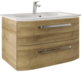 Mobile da bagno sospeso sotto lavabo L 78 x H 48 x P 49.5 cm rovere, 2 cassetti PELIPAL Contea