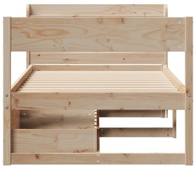 Letto senza materasso 90x190 cm in legno massello di pino