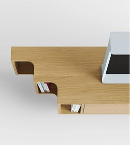 Mobile TV di colore naturale con effetto rovere 189x50x44 cm Shift – Woodman