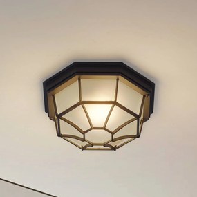 Plafoniera da esterno Lindby Idril, antracite, metallo, Ø 26,5 cm