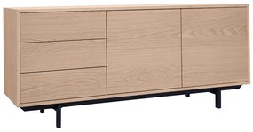 Credenza vintage in finitura legno di quercia 2 ante 3 cassetti L160 cm MANNY