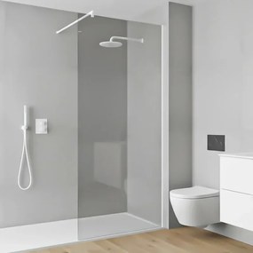 Parete doccia walk-in 117,3 cm cristallo trasparente 6mm profilo bianco Klug