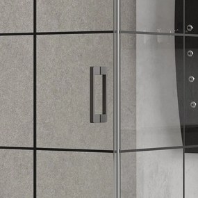 Box doccia 90x80 con telaio nero e porta apertura totale 90cm NICO-3500 - KAMALU
