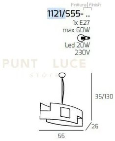 Tetris color sospensione 55cm. 1 luce foglia oro 1121-s55-fo