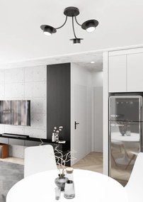 Lampada a soffitto in acciaio ENSO 3 nero da interno 3xGX53