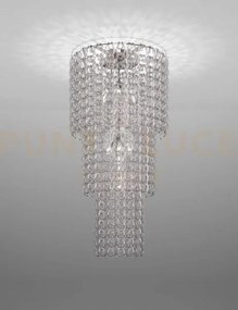 Giogali lampadadario a soffitto ca3 cristallo trasparente e cromo l...