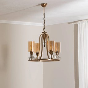 Lampadario a soffitto Jadina Avonni, dimmerabile, Bronzo / Ottone antico, Soggiorno / Sala da pranzo, Metallo, Lampadario