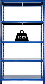 Scaffale in Metallo 5 Ripiani 100x40x187 cm  Ettore Blu...