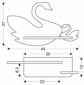 Applique LED per bambini con mensola SWAN LED/5W/230V