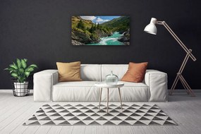 Foto quadro su tela Montagne del paesaggio del fiume 100x50 cm