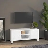 Mobile TV Industriale Bianco 105x35x42 cm in Metallo cod mxl 8019