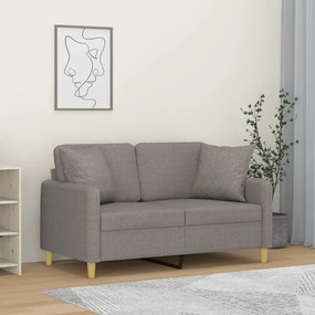 Divano A 2 Posti Con Cuscini Tortora 120 Cm İn Tessuto /