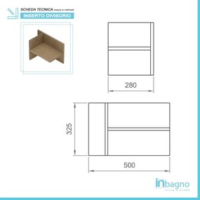 Inserto reversibile in rovere miele per mobile bagno sospeso aperto Master