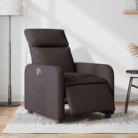 Poltrona Elettrica Reclinabile Marrone Scuro İn Tessuto /