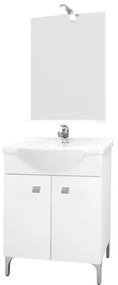 Mobile bagno 55 cm con lavabo e specchio bianco - Desy 7536