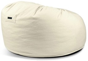 Puof a sacco color crema con rivestimento in bouclé Om 135 – SLOWDOWN